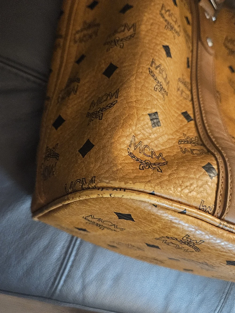 MCM Cognac Visetos Tote Bag